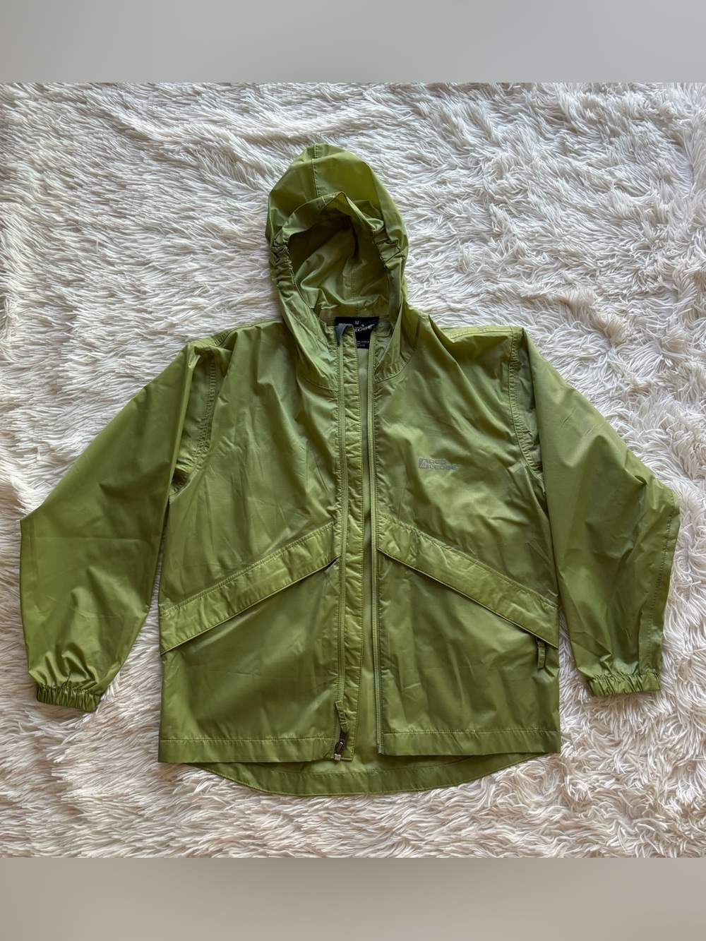 Red Ledge Kids' Hooded Raincoat in Olive Green Size Large